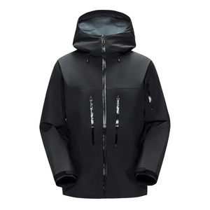 Veste coupe-vent imperméable à capuche pour homme, style décontracté et sportif, couleur unie, col montant, fermeture éclair, vêtements d'extérieur pour le printemps - Product Image 2