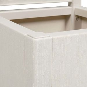 Boîte à fleurs en plastique blanc 14,17 x 14,17 x 55,12 pouces pour pots et jardinières - Product Image 6