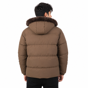 Custom Winter Padded <b>Coat</b> Hooded Quilted <b>Bubble</b> Men's Jackets Thick Warm Outerwear OEM Bulk Wholesale Casual Insulated Jacket - Product Image 2