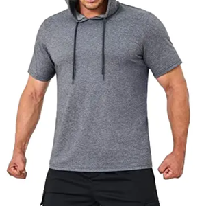 เสื้อฮู้ดแขนสั้นผ้าฝ้าย 100% น้ำหนักเบา สไตล์เรียบง่าย สำหรับผู้ชาย ขายส่งขายดีที่สุด รับผลิตตามแบบ - Product Image 4