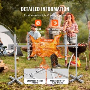 Kit griglia girarrosto elettrico in acciaio inossidabile da 46 \ "per cottura barbecue maiale e agnello da 90 libbre - Product Image 5