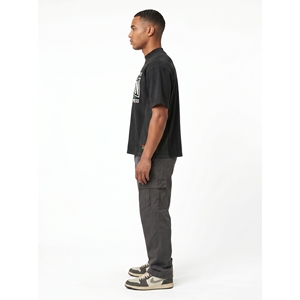 T-shirt personnalisé pour homme avec impression graphique en relief, 240 g/m², XS-2XL, coton/polyester de qualité supérieure, étiquette personnalisée OEM - Product Image 3