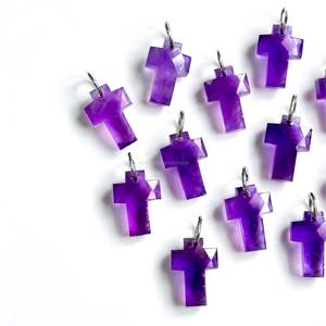 Colgante de Cruz Sagrada de Amatista Púrpura AAA, Plata de Ley 925, Gema de Amatista Tallada a Mano para Fabricación de Joyas al por Mayor - Product Image 5