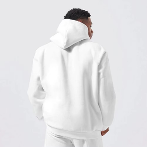 Conjunto Deportivo de Dos Piezas para Hombre, Sudadera con Capucha de Manga Larga y Pantalones de Algodón, Estilo Casual, Personalizado con Estampado, Estilo Urbano Blanco - Product Image 4