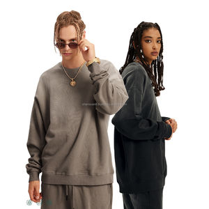 เสื้อสเวตเตอร์400 GSM Acid สำหรับผู้ชายเสื้อจั๊มเปอร์ลายพื้นไซส์ใหญ่พิเศษผ้าทอสำหรับฤดูหนาว - Product Image 2