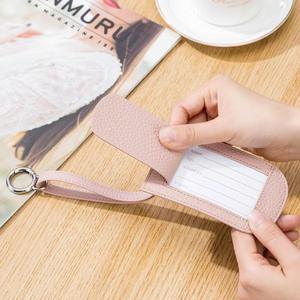 Étiquette de bagage en cuir PU avec boucle réglable, fente de confidentialité, pour valise, cadeau promotionnel d'entreprise - Product Image 5