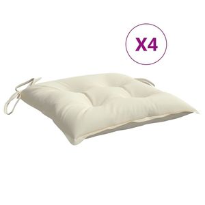 Set di 4 cuscini per sedia da esterno in tessuto Oxford bianco crema, misura media - Product Image 2