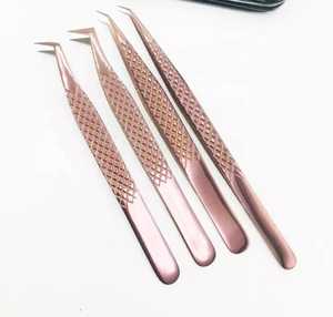 Professional Fiber Tip Tweezers Custom Fiber Tip Tweezer for Eyelash <b>Extension</b> Brown Color Lash Tool - Product Image 5