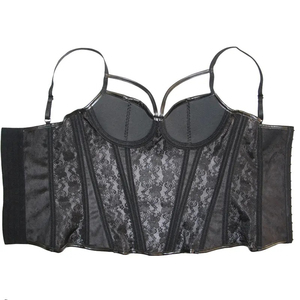 Corsé de cuero transpirable de color liso sexy para mujer, faja moldeadora con varillas, top tipo bustier, prenda exterior. - Product Image 3