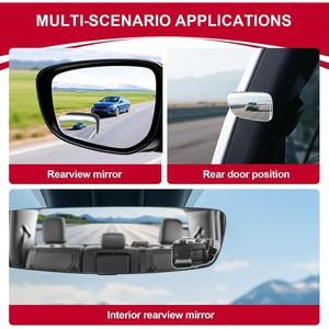 Specchietto Convesso Senza Cornice in Vetro HD per Punti Ciechi Laterali di SUV, Camion e Camper, Specchietti Retrovisori Grandangolari per Auto - Product Image 5