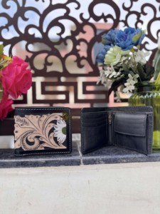 New 2026 Wholesale Hand Tooled Leather <b>Wallet</b> Men's Long Zipper Multi Uses <b>Wallet</b> Hot Sale Fashion Flower Cash <b>Holder</b> Daily Use - Product Image 5
