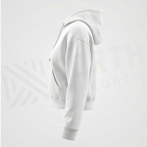 Haut à capuche tricoté surdimensionné de haute qualité pour femme, collection Automne Hiver Été 2025, style Jogger Jumper, coupe courte personnalisée, 380 g/m² - Product Image 3