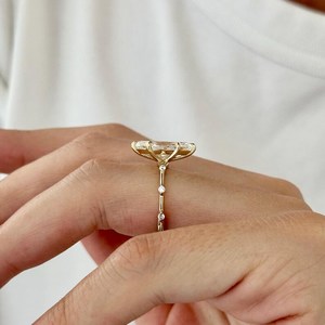 Gorgeous Lab Grown 3.01CT VS1 Marquise Cut Diamond <b>Ring</b> For Women's 18K Solid Gold Wedding Wishes Party Gift For Girlfriend - Product Image 3