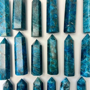 Chakralume Natural Neon Blue Apatite <b>Crystal</b> Point Healing <b>Wand</b> Pointer for Reiki Meditation Energy Decor in Wholesale - Product Image 2