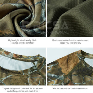 Chemises de chasse à manches longues haute performance pour hommes - Écologiques, séchage rapide, respirantes, pour l'hiver, décontractées, en mélange de coton - Product Image 5