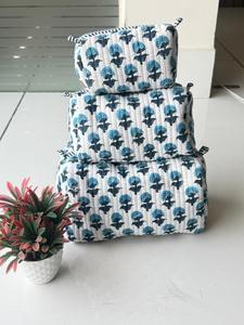 Wholesale Large Cotton Quilted Block Printed Wash <b>Bag</b> Ideal Gift Handmade Toiletry <b>Bag</b> Cosmetic <b>Bag</b> Block Print for Travel - Product Image 1