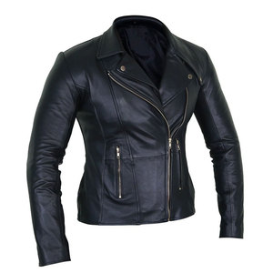 Veste courte en cuir pour femme, logo personnalisé, vêtements décontractés, meilleure qualité, sortie d'usine, fermeture éclair, en vente - Product Image 3
