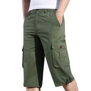 Pantalones Cortos Cargo Clásicos para Hombre, Tela de Lona de Poliéster y Algodón, Transpirables, de Secado Rápido, Diseño Sólido, Estilo Urbano, Venta al Por Mayor - Product Image 1