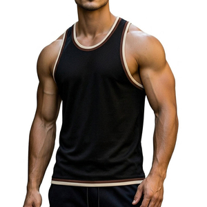 Men's Athletic <b>Mesh</b> Tank <b>Top</b> Wholesale Price Customizable Quick Dry Fitness Singlet Muscle Fit Bodybuilding Color Trim Tank <b>Tops</b> - Product Image 1