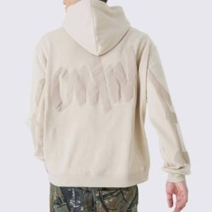 Sweat à capuche double couche personnalisé pour homme, motif gothique, imprimé au dos, polaire hiver, streetwear, OEM ODM - Product Image 1