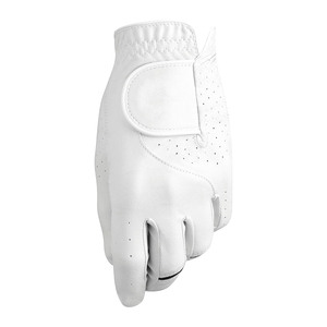 Gants de golf en cuir de cabretta de mouton pour hommes et femmes, marque privée, couleur blanche, prise en main facile, sangle de poignet réglable, fermeture auto-agrippante - Product Image 1
