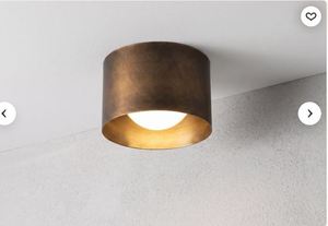 Plafonnier moderne du milieu du siècle en laiton, semi-encastré, finition antique - Product Image 4