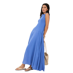 Vestido largo con estampado floral para mujer, estilo línea A con lazo frontal - Product Image 2