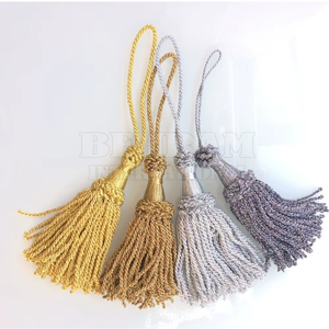 Wholesale Ceremonial Uniform <b>Tassels</b> New Design Nylon Customizable Colors & Sizes Gold Metallic <b>Curtain</b> Tieback <b>Tassel</b> Set - Product Image 6