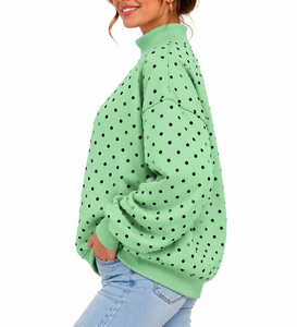 Sudadera Ecológica Transpirable de Cuello Redondo Verde Menta para Mujer, Manga Larga, Informal, con Logotipo Frontal, Otoño/Invierno - Product Image 2