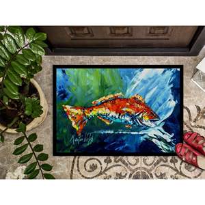New Break Through Red Fish Doormat Non-Slip Washable Low Pile 18H X 27W <b>Indoor</b> Outdoor Entryway <b>Mat</b> for Front <b>Door</b> - Product Image 3