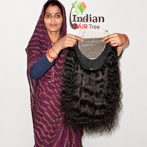 <b>Cheap</b> Deep Wave 6x6 Closure <b>Wigs</b> Crafted 500g Indian Remy Human Hairs Raw Machine Double Weft HD Lace Natural Black Tamil Nadu - Product Image 5