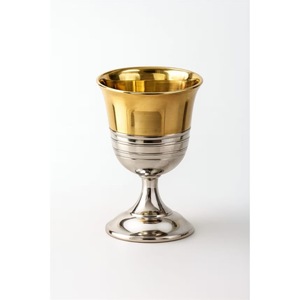 Classic Metal <b>Goblet</b> With Gold Rim Bell Shape Handmade <b>Wine</b> Glass For Wedding Occasion - Product Image 1