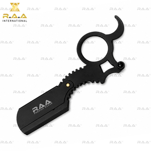 Rasoir professionnel à lame simple en acier inoxydable pour hommes, noir mat, avec anneau de maintien, qualité supérieure - Product Image 5