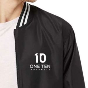 Men Lightweight Bomber Jacket Full Zip Casual Windbreaker <b>Coat</b> Ribbed Collar Cuffs Outdoor Travel Streetwear Spring Autumn Every - Product Image 5