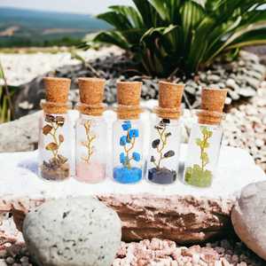 Handmade Carved Crystal <b>Bottle</b> Decorations with <b>Cork</b> Tops Flower Theme Christmas Home Decoration DIY Craft Gift Set - Product Image 3