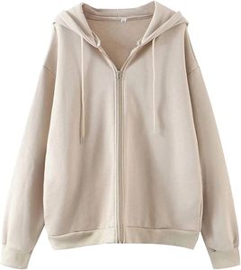 STELLAR Elegant Formal Spring Plain Zip-Up Hoodie with <b>Thick</b> <b>Fleece</b> Polyester/Spandex 310g Long - Product Image 3