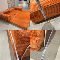 Sofá Modular de Corduroy Comprimido en Caja, Sofá Cama de Fácil Montaje, Ahorra Espacio para el Hogar