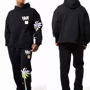 ชุดวอร์มและเสื้อฮู้ดดี้สไตล์สปอร์ตสำหรับผู้ชาย ขายดีประจำฤดูใบไม้ร่วงและฤดูหนาว ลายพิมพ์เรียบง่าย ผ้าฝ้าย 100% ดีไซน์ปรับแต่งได้ - Product Image 3