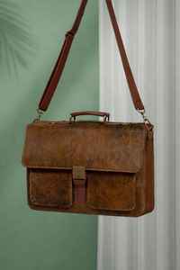 Sac à main pour ordinateur portable en cuir véritable de vachette de qualité supérieure, sacoche vintage pour affaires, sac messager, sac à main LPBH-0020 - Product Image 2