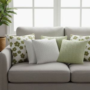 Ensemble de 6 housses de coussin décoratives en tricot torsadé pour jardin, coussins de siège et oreillers en tricot torsadé pur - Product Image 3