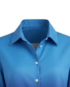 Chemise boutonnée à manches longues pour femme, dégradé bleu ciel vers bleu marine et marron, style décontracté pour le bureau, fabrication sur mesure OEM - Product Image 5