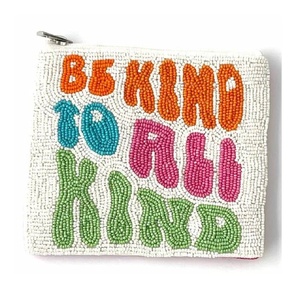 กระเป๋าใส่เหรียญผ้าลูกปัดลายรุ้งหลากสี ปิดด้วยซิปด้านบน ทนทาน ทำด้วยมือ เหมาะสำหรับใส่กุญแจ เงินสด บัตรต่างๆ - Product Image 4