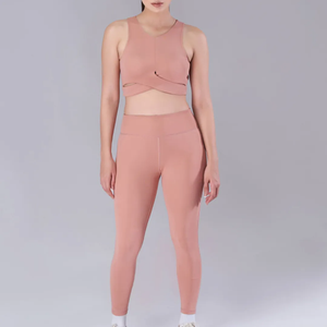 Ensemble de yoga 2 pièces pour femme, design personnalisé, motif uni, grande taille, évacuation de l'humidité, nouveau design - Product Image 2