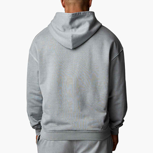 Sudadera con Capucha Gris para Hombre, Nueva Colección 2027, Corte Regular, Color Sólido, Felpa de Algodón, Informal, con Bolsillo Delantero, Estampado Digital Invernal - Product Image 2