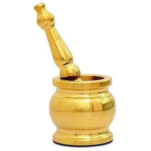 High Quality Brass Mortar And Pestle With Polish Finished For Manual Coffee And Spices <b>Grinder</b> Kitchenware Metal Imam Dasta - Product Image 1