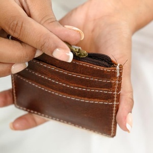 Nuevo pelo en estampado de animales de cuero reciclado Mini monedero billetera tarjetero billetera delgada de bolsillo frontal para mujer tarjetero - Product Image 5