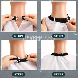 Cape de Salon Imperméable en Gros, Haute Qualité, Boutons-Pression Ajustables, Logo Personnalisé OEM, Vente Chaude, Blouse de Barbier Blanche - Product Image 4