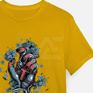 Camiseta Transpirable con Estampado por Transferencia de Calor, Camiseta de Algodón con Estampado DTF para Hombre, Manga Corta, Suave y Transpirable, Estilo Casual - Product Image 4