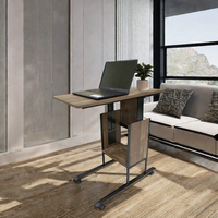 Table basse moderne en fer, table d'appoint réglable en hauteur sur 9 niveaux pour lit ou canapé, meuble de salon, support noir, marque SCE