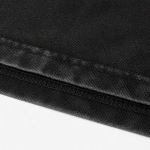 Chemises Oversize Homme Personnalisées en Maille Délavée à l'Acide avec Strass, Manches Courtes, en Polyester/Coton Écologique, Style Streetwear Premium, Vente en Gros - Product Image 6